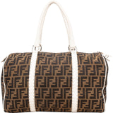 Fendi Monogram Zucca Canvas Boston Bag Handbag - vintageandkickz