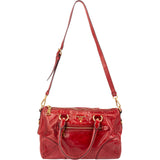 Prada Red Vitello Lux Leather Bauletto Handbag
