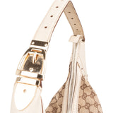 Gucci Monogram GG Canvas Perforated Leather Large Crescent Shoulder Bag