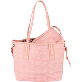 MCM Monogram Visetos Liz Pink Reversible Shopper Tote Shoulder Bag