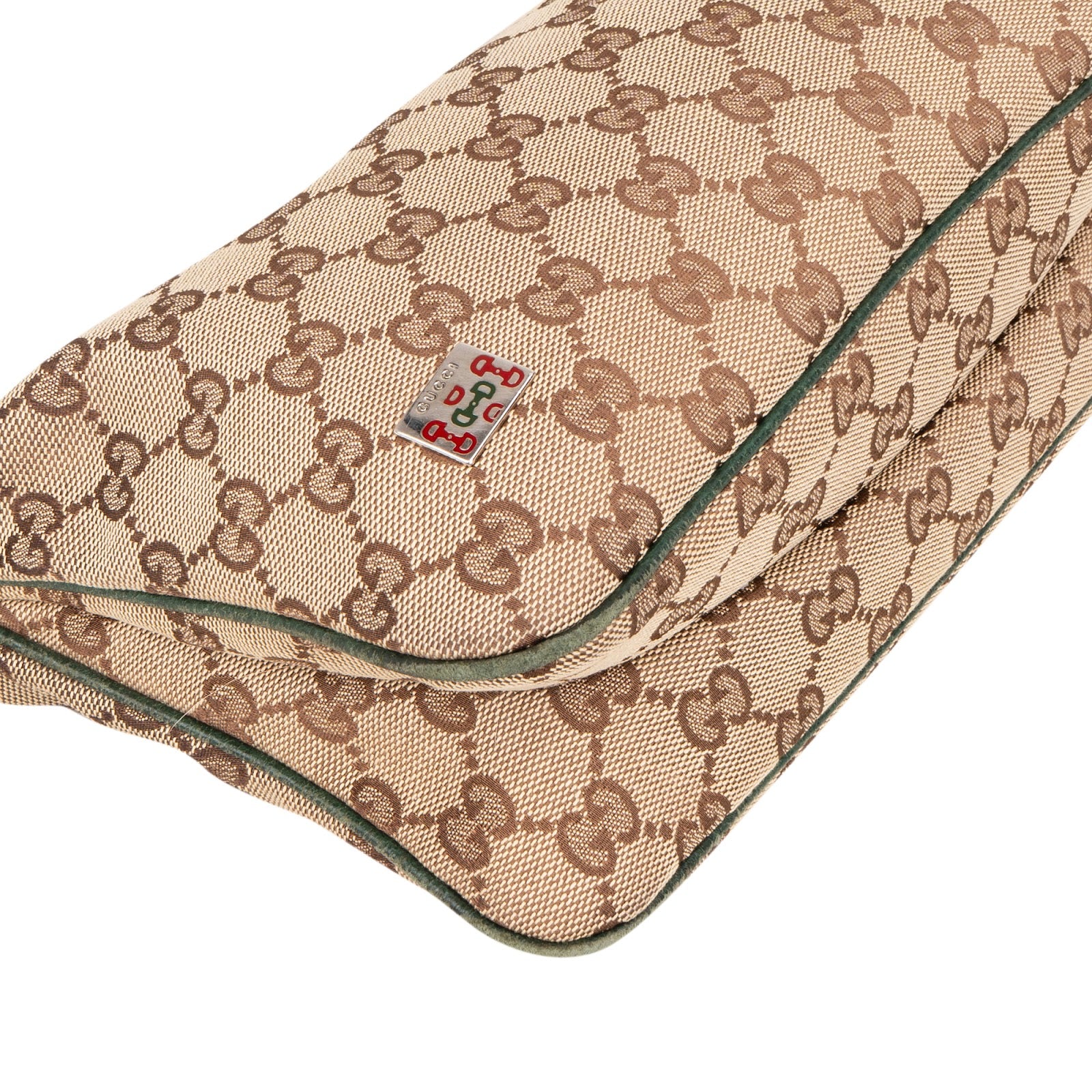 [🔄️B09 / F12] Gucci Monogram GG Canvas Web Pochette Shoulder Bag - vintageandkickz