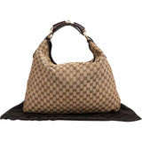 Gucci Monogram GG Canvas Large Horsebit Hobo Shoulder Bag