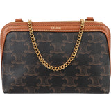 Celine Triomphe Monogram Canvas Chain Crossbody Bag