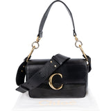 Chloé Black Leather C Shoulder Crossbody Bag
