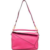 Loewe Pink Grained Calfskin Puzzle Crossbody Handbag