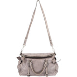 Miu Miu Grey Vitello Lux Bow Satchel Handbag