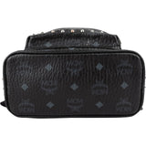 MCM Visetos Monogram Black Small Studded Stark Backpack
