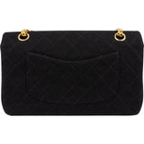 Chanel Quilted Jersey Medium 24K Gold Double Flap Crossbody Bag