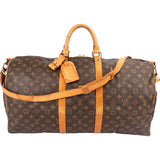 Louis Vuitton Monogram Canvas Keepall 55 Bandoulière Travel Bag