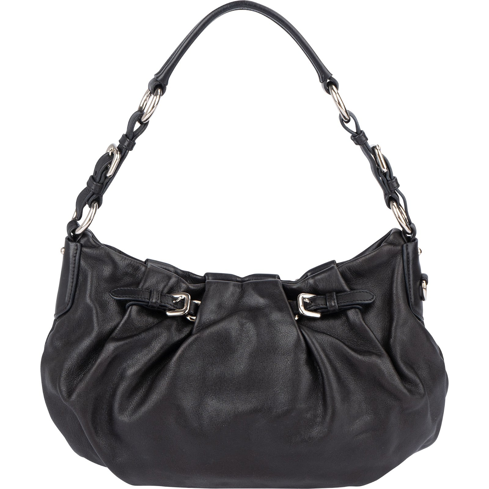 [🔄️B24 / F26] Prada Nappa Leather Gaufre Hobo Shoulder Bag - vintageandkickz