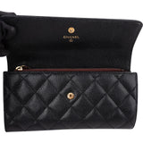 Chanel Quilted Caviar Leather CC Classic Long Flap Wallet