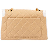 Chanel Bicolor Quilted Lambskin 24K Gold Single Flap Crossbody Bag