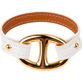 Hermès White Epsom Leather GHW Granville Bracelet