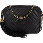 Chanel Quilted Lambskin Chevron Camera Crossbody Bag - vintageandkickz