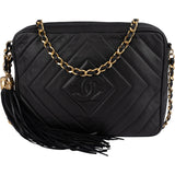 Chanel Quilted Lambskin Chevron Camera Crossbody Bag - vintageandkickz