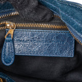 Balenciaga Blue Leather Mini City Handbag
