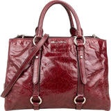 Miu Miu Vitello Lux Shine Leather Tote Buckle Handbag