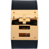 Hermès Black Leather Kelly Dog Bracelet