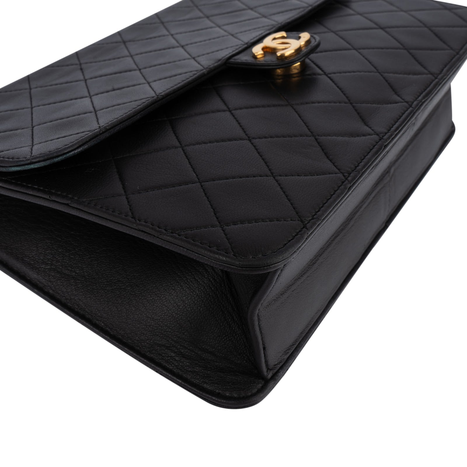 Chanel Quilted Lambskin 24K Gold Single Flap Shoulder Bag - vintageandkickz