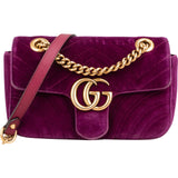 Gucci Velvet Matelassé GG Marmont Small Crossbody Bag