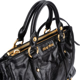 Miu Miu Vitello Shine Leather Satchel Handbag