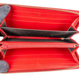 Gucci Red Guccissima Leather Zip Around Wallet
