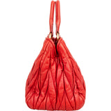 Miu Miu Matelassé Nappa Leather Small Top Handle Handbag