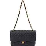 Chanel Quilted Caviar Leather Jumbo Double Flap Crossbody Bag