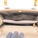 Gucci Smooth Leather Bamboo Tote Handbag