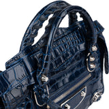 Balenciaga Croc-Embossed Leather Neo Cagole City Handbag