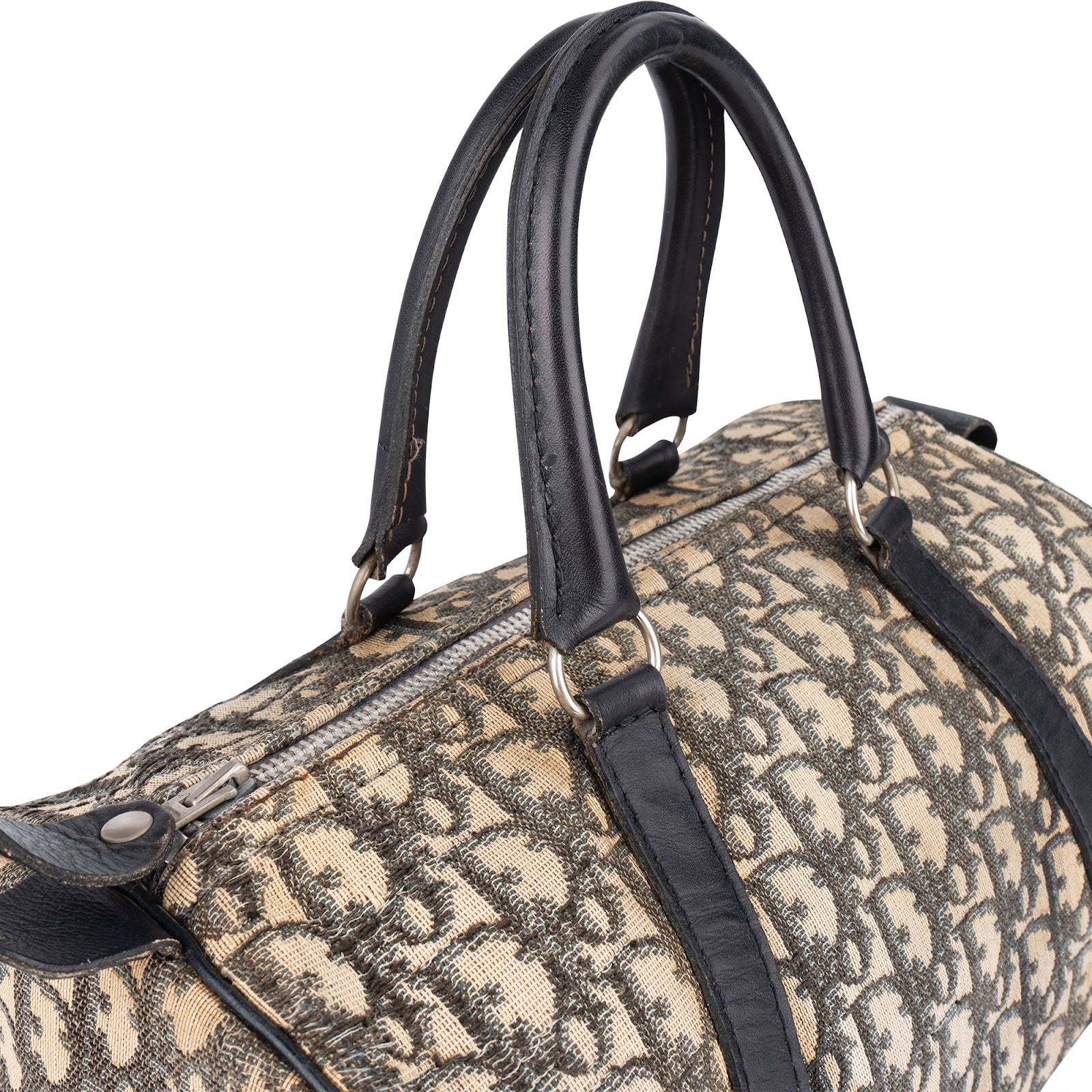 [🔄️B23 / F55] Christian Dior Monogram Trotter Canvas Boston Bag Handbag - vintageandkickz