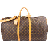 Louis Vuitton Monogram Canvas Keepall 60 Bandoulière Travel Bag