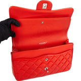 Chanel Quilted Patent Leather Jumbo Double Flap Crossbody Bag