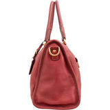 Prada Red Vitello Daino Leather Satchel City Handbag