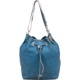 Coach Pebbled Leather Drawstring Duffle Bucket Crossbody Bag