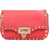 Valentino Garavani Pink Leather Rockstud Flap Crossbody Bag