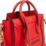 Céline Drummed Calfskin Luggage Nano Handbag
