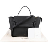 Céline Black Leather Grained Calfskin Belt Handbag