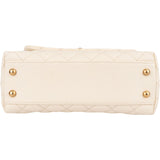 Chanel Quilted Caviar Leather Top Handle Single Flap Crossbody Handbag