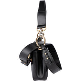 Chloé Black Leather and Suede C Crossbody Bag