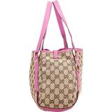 Gucci Monogram GG Canvas Pink Leather Abbey Shoulder Bag