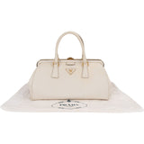 Prada Saffiano Lux Leather Frame Boston Handbag