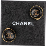 Chanel Vintage CC Emblem Round Clip-On Earrings