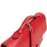 Gucci Red Grained Leather Interlocking GG Top Handle Shoulder Handbag