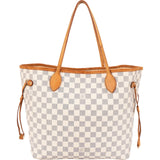 Louis Vuitton Monogram Damier Azur Canvas Neverfull MM Shoulder Bag