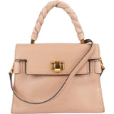 Miu Miu Pebbled Leather Madras Braided Handle Handbag