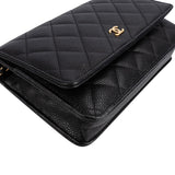 Chanel Quilted Caviar Leather Wallet On Chain Crossbody Bag