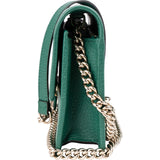 Gucci Pebbled Leather Interlocking GG Wallet On Chain Crossbody Bag
