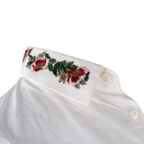 Gucci White Wool Floral Embroidered Collar Shirt (IT44 / 17,5)