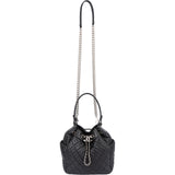 Chanel Quilted Lambskin Palladium CC Drawstring Bucket Handbag